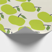 Cute Green Apple Wrapping Paper Cadeaupapier (Hoek)