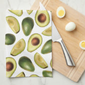 Cute Green Avocado en Avocado Slices Theedoek (Quarter Fold)
