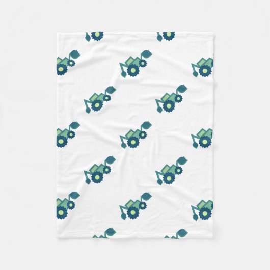 Cute Green Backhoe Funny Excavator Digger Boys Fleece Deken (Voorkant)