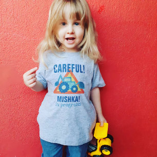 Cute Green Backhoe Funny Excavator Digger Boys Kinder Shirts