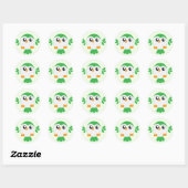 Cute Green Bird Ronde Sticker (Vel)