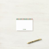 Cute Green Boho Rainbow Heart Name Persoonlijk Post-it® Notes (Op bureau)