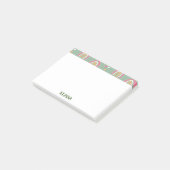 Cute Green Boho Rainbow Heart Name Persoonlijk Post-it® Notes (Schuin)