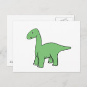 Cute Green Brontosaurus Briefkaart (Voorkant / Achterkant)