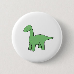 Cute Green Brontosaurus Ronde Button 5,7 Cm