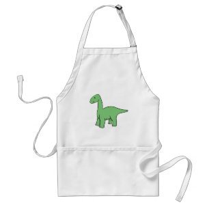 Cute Green Brontosaurus Standaard Schort
