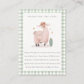 Cute Green Cactus Boho Llama boekt Baby shower Informatiekaartje (Voorkant)