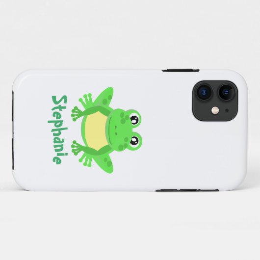 Cute Green Cartoon Frog Kawaii iPhone / coque ipad (Dos (Horizontal))