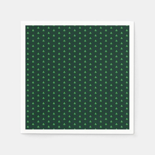 Cute Green Clover Shamrock model modern papier Servet (Voorkant)