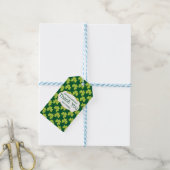 Cute Green Clover Shamrock Pattern Hartelijk dank Cadeaulabel (Met Touw)