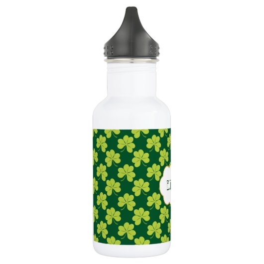 Cute Green Clover Shamrock Pattern Waterfles (Links)