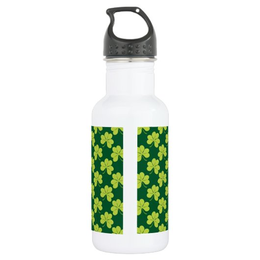 Cute Green Clover Shamrock Pattern Waterfles (Achterkant)