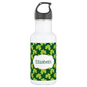 Cute Green Clover Shamrock Pattern Waterfles (Voorkant)