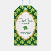Cute Green Clover Shamrock Pattern Wedding Cadeaulabel (Voorkant)