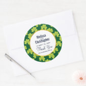 Cute Green Clover Shamrock Pattern Wedding Ronde Sticker (Envelop)
