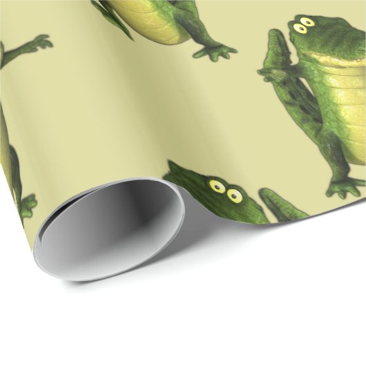 Cute Green Crocodiles Cadeaupapier (Rol Hoek)