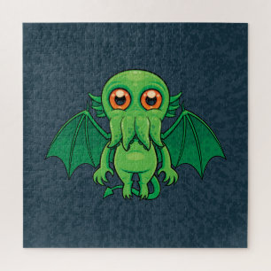 Cute Green Cthulhu Monster Legpuzzel
