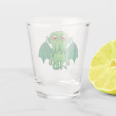 Cute Green Cthulhu Monster Shot Glas (Achterkant)