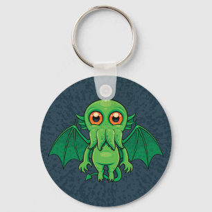Cute Green Cthulhu Monster Sleutelhanger