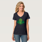 Cute Green Cthulhu Monster T-shirt (Voorkant volledig)