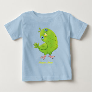 Cute green curious paraket cartoon