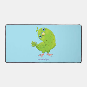 Cute green curious paraket cartoon bureaumat
