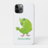 Cute green curious paraket cartoon Case-Mate iPhone case (Achterkant)