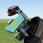 Cute green curious paraket cartoon golfheadcover (Insitu)
