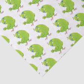 Cute green curious paraket cartoon tissuepapier (Detail)