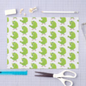 Cute green curious paraket cartoon tissuepapier (Craft)
