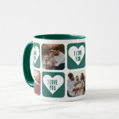 Cute Green Custom Foto I Love You Mok (Voorkant links)