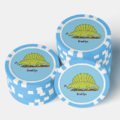 Cute green dimetrodon cartoon illustration poker chips (Opstapeling)