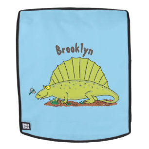 Cute green dimetrodon cartoon illustration rugtassen