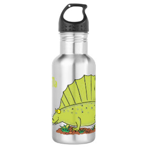 Cute green dimetrodon cartoon illustration waterfles