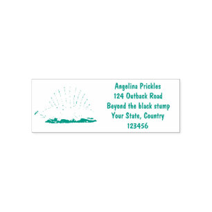 Cute green dimetrodon cartoon illustration zelfinktende stempel