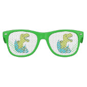 Cute Green Dinosaur/Egg Kinder Zonnebril (Voorkant)