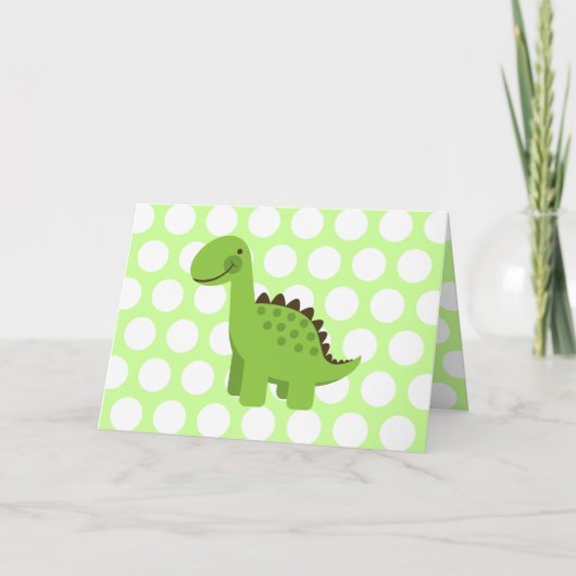 Cute Green Dinosaur Kaart (Voorkant)