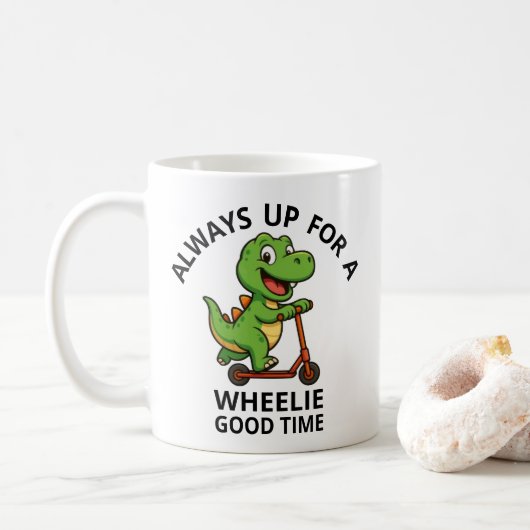 Cute Green Dinosaur Koffiemok (Met donut)