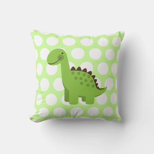 Cute Green Dinosaur Kussen (Voorkant)