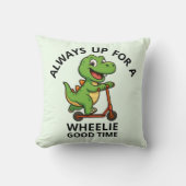 Cute Green Dinosaur Kussen (Voorkant)