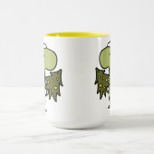 Cute green Dinosaur met kerstboom Mok (Midden)