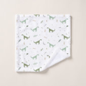 Cute Green Dinosaur Pattern Bad Handdoek (Wasdoekje)