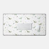 Cute Green Dinosaur Pattern Bureaumat (Keyboard & Muis)