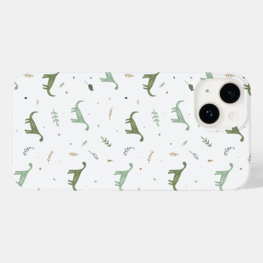Cute Green Dinosaur Pattern Case-Mate iPhone Case (Achterkant (horizontaal))