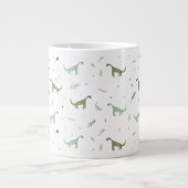 Cute Green Dinosaur Pattern Extra Grote Beker (Voorkant)