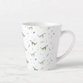Cute Green Dinosaur Pattern Latte Mok (Rechts)