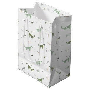Cute Green Dinosaur Pattern Medium Cadeauzakje