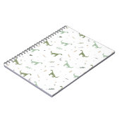 Cute Green Dinosaur Pattern Notitieboek (Linkerzijde)