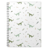 Cute Green Dinosaur Pattern Notitieboek (Voorkant)