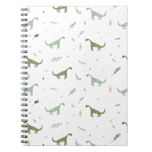 Cute Green Dinosaur Pattern Notitieboek